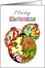 Merry Christmas Colorful Baubles card