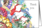 Thank You Friend Hand Drawn Abstract Coral Reef card