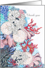 Thank You Hand Drawn Colorful Coral Reef card