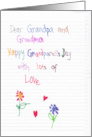 Grandparents Day Little Scribbles Child’s Handwriting and Drawing card