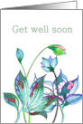 Get Well Feel Better Hand Drawn Abstract Florals card