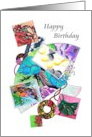 Pieces of Color Colorful Paper Cuttings Birthday card