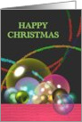 Happy Christmas Colorful Glass Baubles card