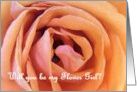 Be My Flower Girl Close Up Of Beautiful Orange Pink Rose card