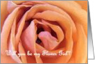 Be My Flower Girl Close Up Of Beautiful Orange Pink Rose card