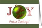 Joy Spelt With A Bauble Festive Greetings card