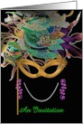 Three Colors And A Mask Mardi Gras Invitation card