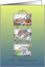 General Invitation, Colorful sea coral triptych card