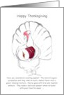 Thanksgiving Humor Turkey Offering Apples and Pork as a Substitute card