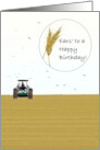 Birthday Illustration Of A Tractor In A Wheat Field card