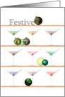 Christmas Baubles and Martinis card