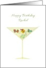 Birthday for Rachel Little Presents Floating In a Martini card