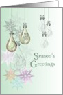 Season’s Greetings Decorative Glass Droplets card