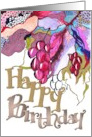 Birthday Abstract Leaves And Berries card