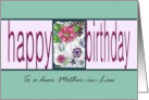 Birthday for Mother-in-Law Hand Drawn Floral Art card
