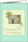 40th Birthday Floral Abstract With Leaves card