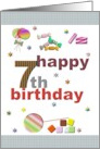 7th Birthday Lollipops Sweets And Candies And Little Stars card