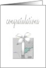 Wedding Congratulations Silver Ribbon Bow On A Gift card