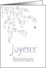 French Birthday Greeting Joyeux Anniversaire Jewels And A Red Heart card