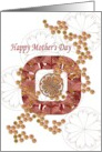 Mother’s Day From All Of Us Abstract Circles in Maroon and Gold card