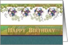 Birthday Abstract Border Design of Various Flower Shapes card