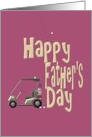 Happy Father’s Day Golf Car and Flying Golf Ball card