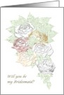 Be my Bridesmaid A Dreamy Bouquet of Roses card