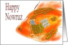 Happy Nowruz Illustration of a Goldfish card