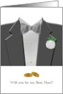 Be My Best Man Formal Attire And Wedding Rings card