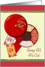 Chinese New Year Of The Snake Sugar Coated Snacks and Angpows card