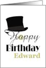 Birthday For Edward Top Hat And Monocle card
