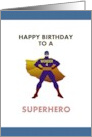 4th Birthday Greeting for Superhero Grandson card