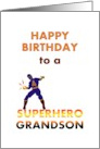 4th Birthday Greeting for Superhero Grandson card