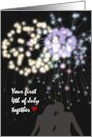 First 4th of July as Newlyweds Romantic Fireworks card