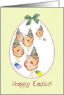 Easter Chicken Parade Chickens and Easter Eggs card