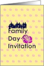 Invitation for Family Day Silhouette of Family Standing Together card