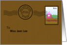 Custom Name Birthday Postage Stamp and Envelope card
