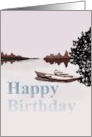 Birthday Sketch Of Boats On A Lake card