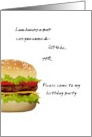 Children’s Birthday Party Invitation Delicious Burger card