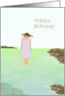 Birthday Greeting For Friend Lady Wading In Tide Pool card
