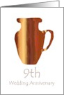 9th Pottery Wedding Anniversary Invitation A Fired Clay Jug card