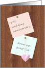 5th Wood Wedding Anniversary Invitation Notes on a Wooden Board card
