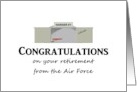 Retirement From Air Force Air Plane In Hanger card