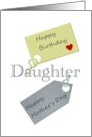 Birthday on Mother’s Day for Daughter Gift Tags card