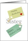 Birthday on Mother’s Day for Sister Gift Tags card