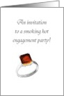 BBQ Themed Engagement Party Invitation A Hot Rock Engagement Ring card