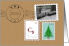 Christmas Postage Stamps And Indicia card