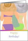 Summer Birthday Ladies in Bikinis and Hats card