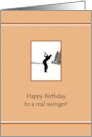 Birthday For Golfer A Real Swinger card