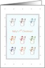 Baby’s First Christmas Lots of Snowmen and Hearts card